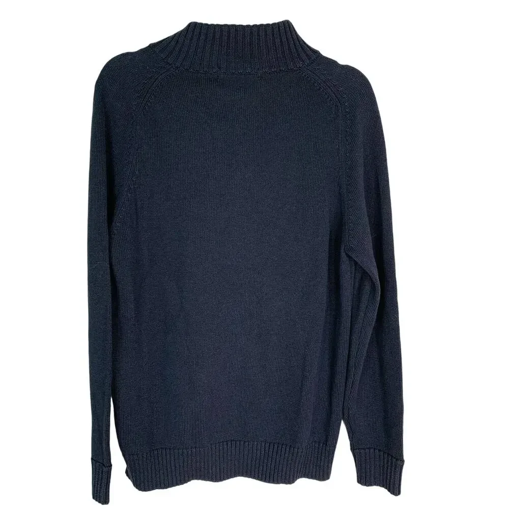 J Crew Mens Sweater Pullover Small Black Cotton Buttons New
